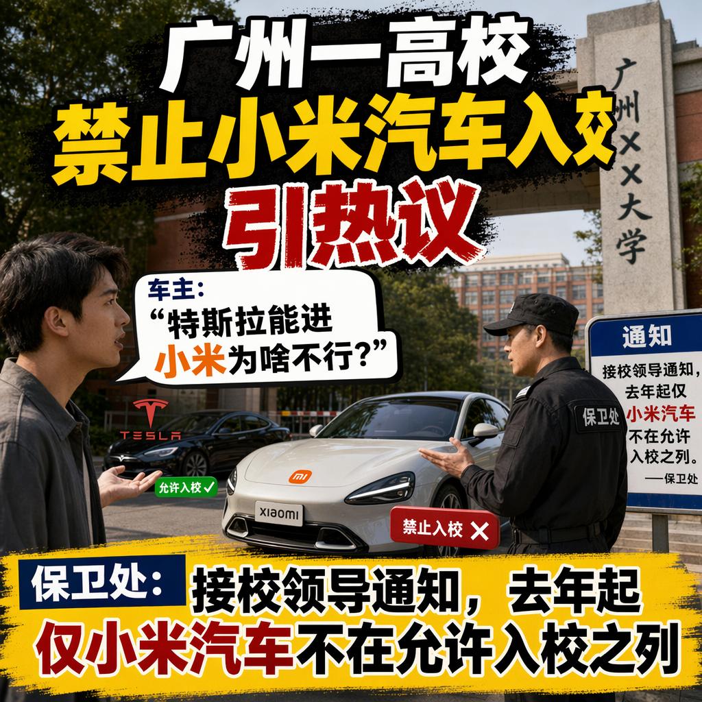 突发反转！
一段保安“小米车不能进”的视频，让广州华立学院冲上热搜。
但校方深夜