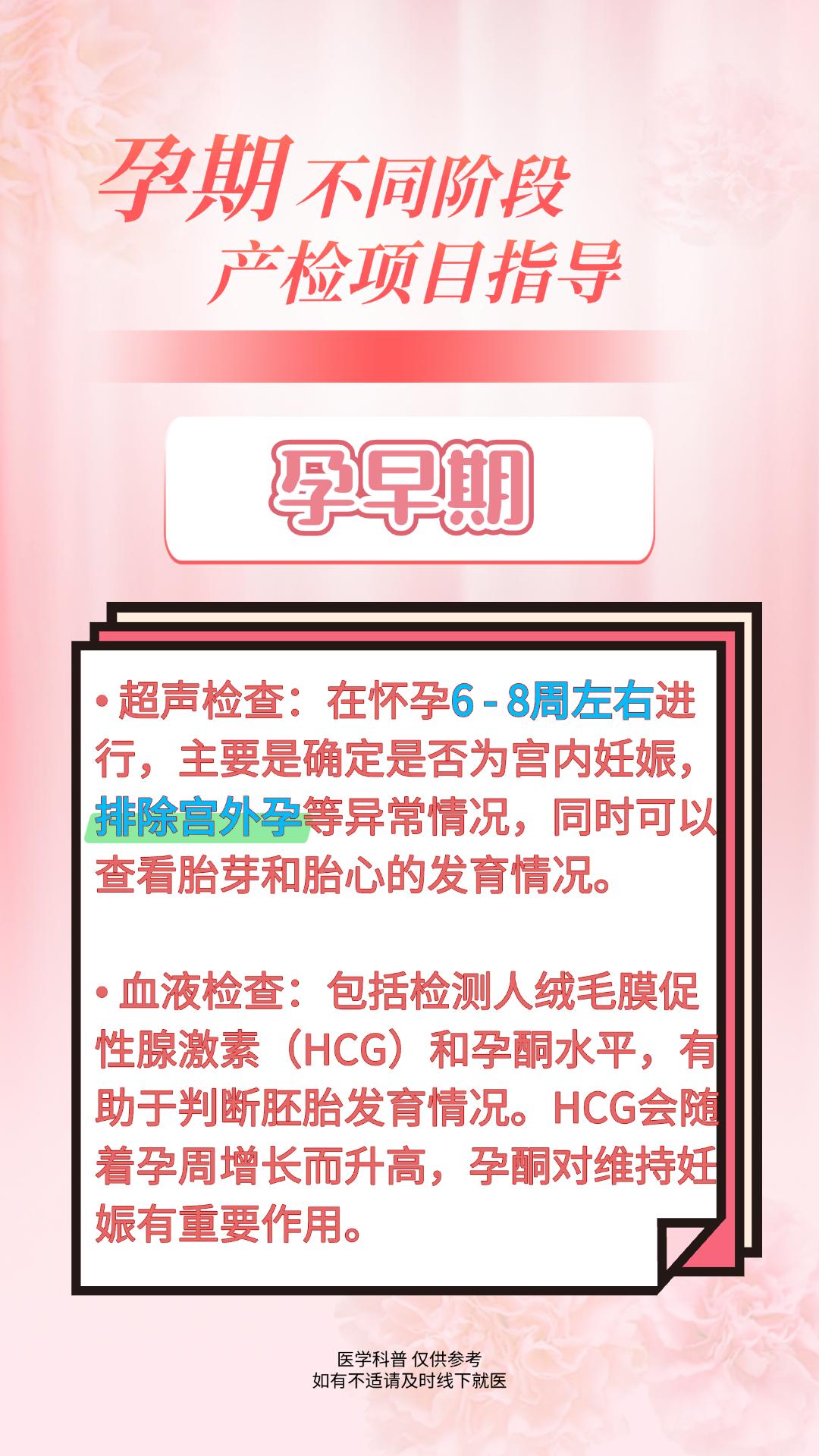 孕期不同阶段有不同的产前检查项目。