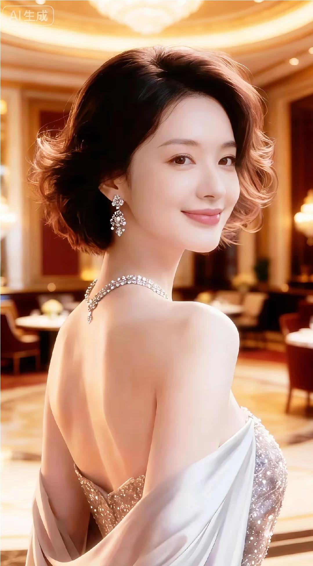 美女无需巧打扮，
穿啥衣裳都好看。
这套服装穿在身，
闭月羞花更娇艳。