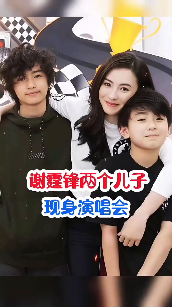 谢霆锋两个儿子现身演唱会。
万万没想到，谢霆锋的两个儿子谢振轩和谢震南在奶奶狄波