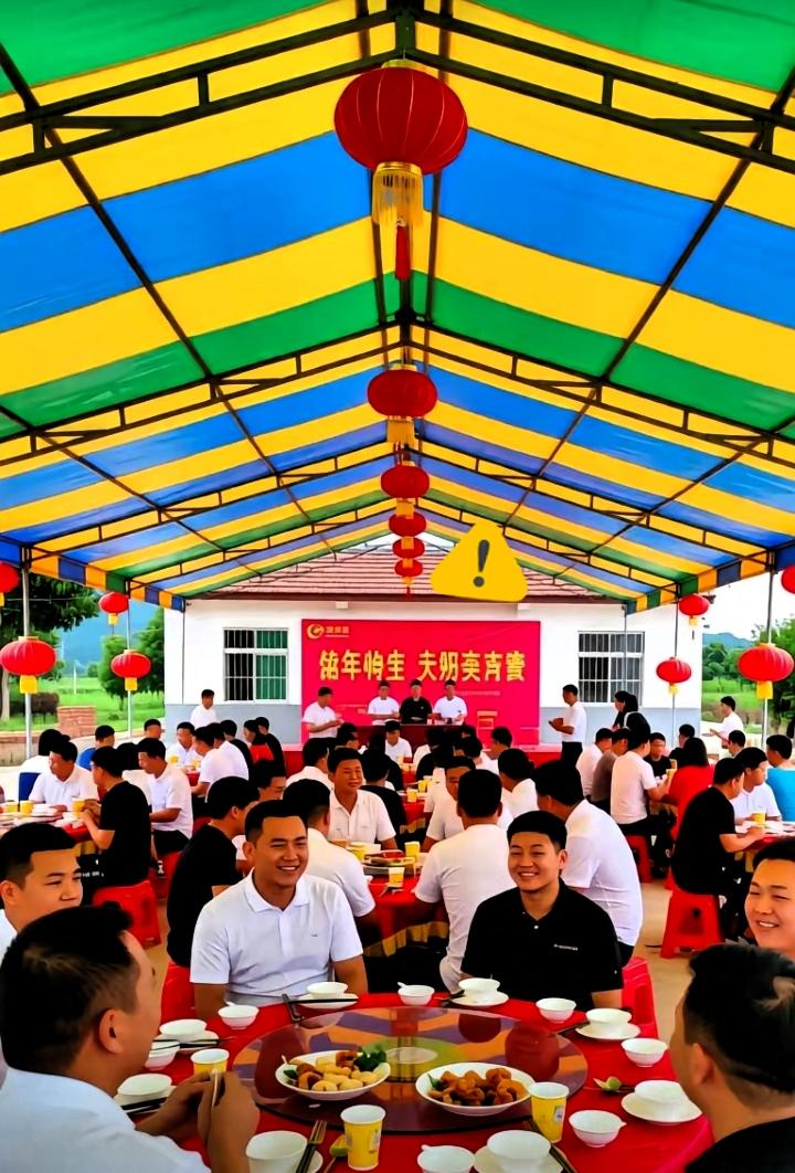 我一直以为，家里办个升学宴，最多就是忙点、累点。很多人日常搭临时雨棚，都习惯简单