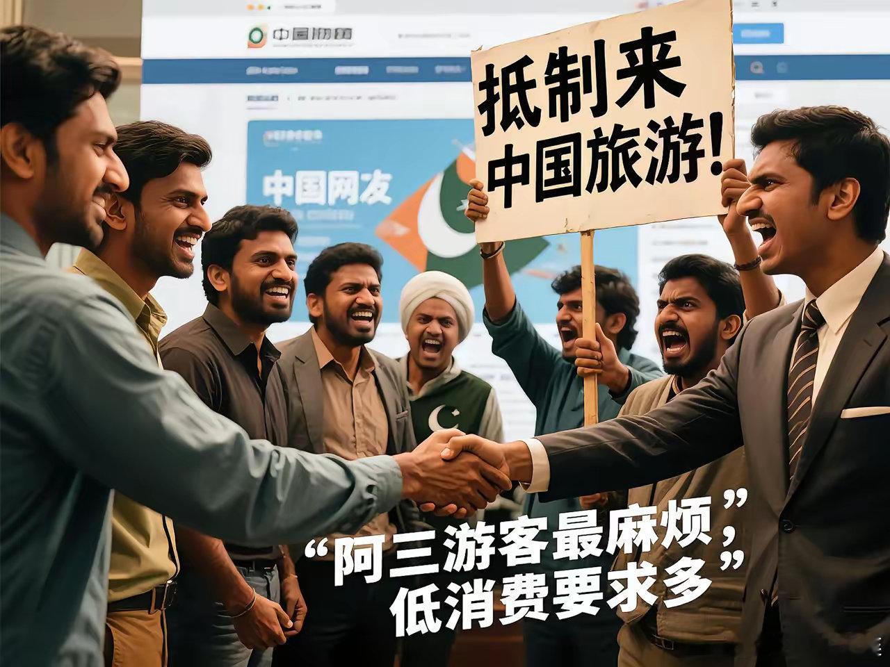中国网友偏袒巴铁，把阿三网友气坏了，他们在自己的旅游网站上发起抵制来中国旅游，以