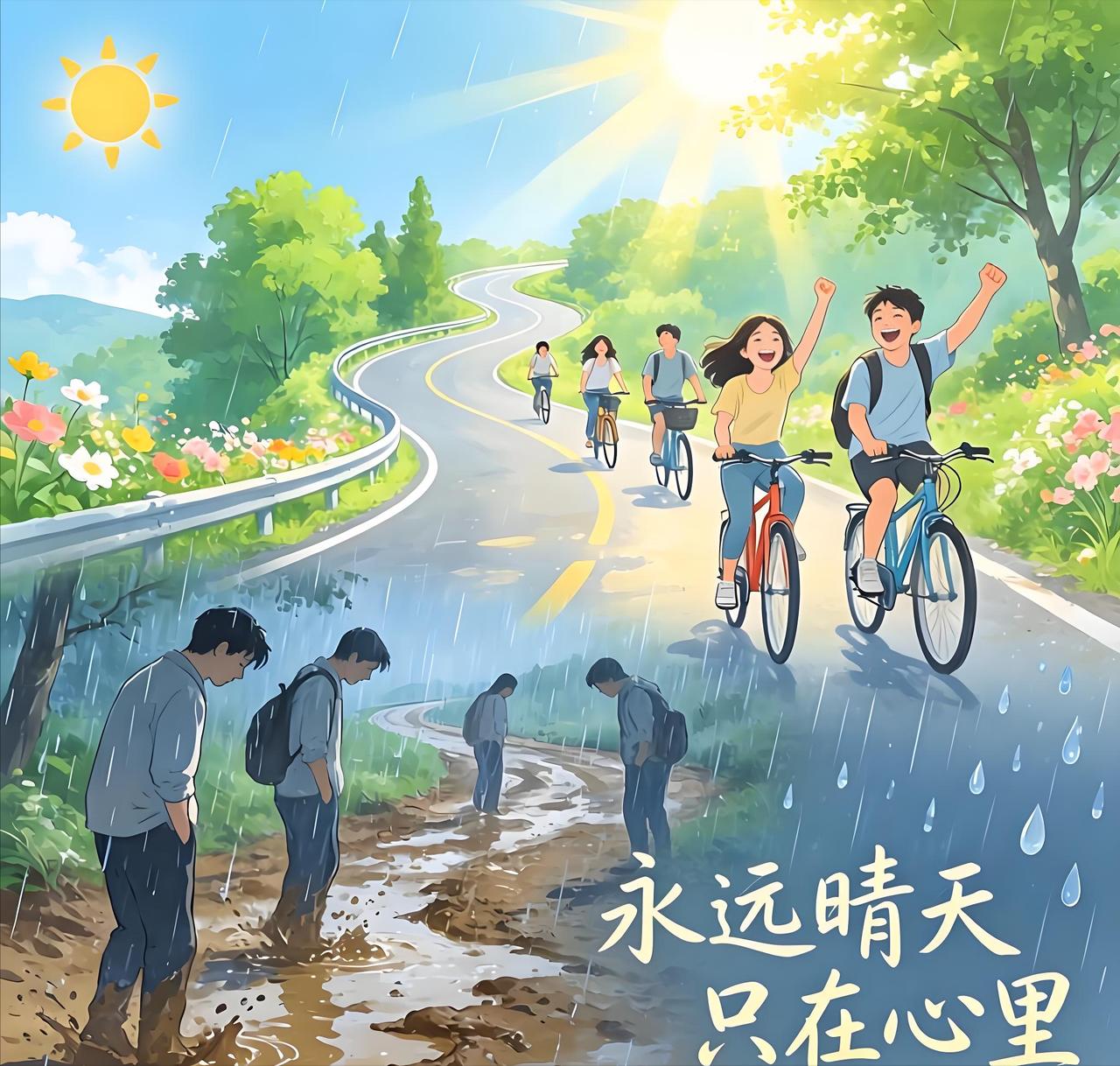 生活这趟车，起起伏伏才正常。
有笑有泪，有起有落，
哪有一成不变的好日子？
那种