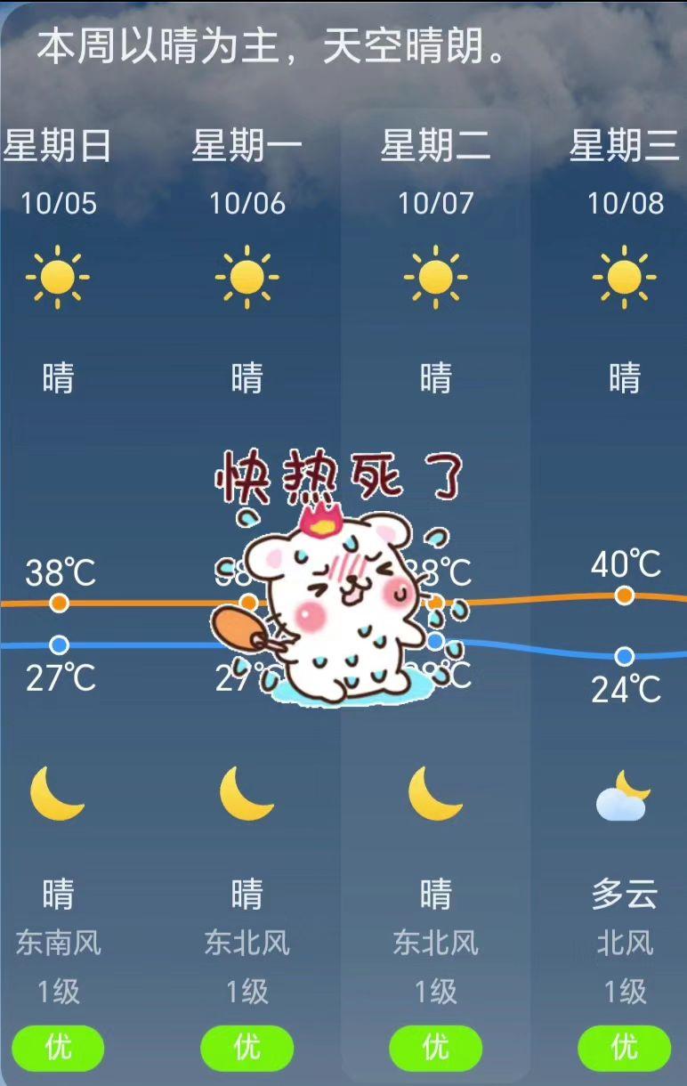 高温天气 好热好热 热得快炸了