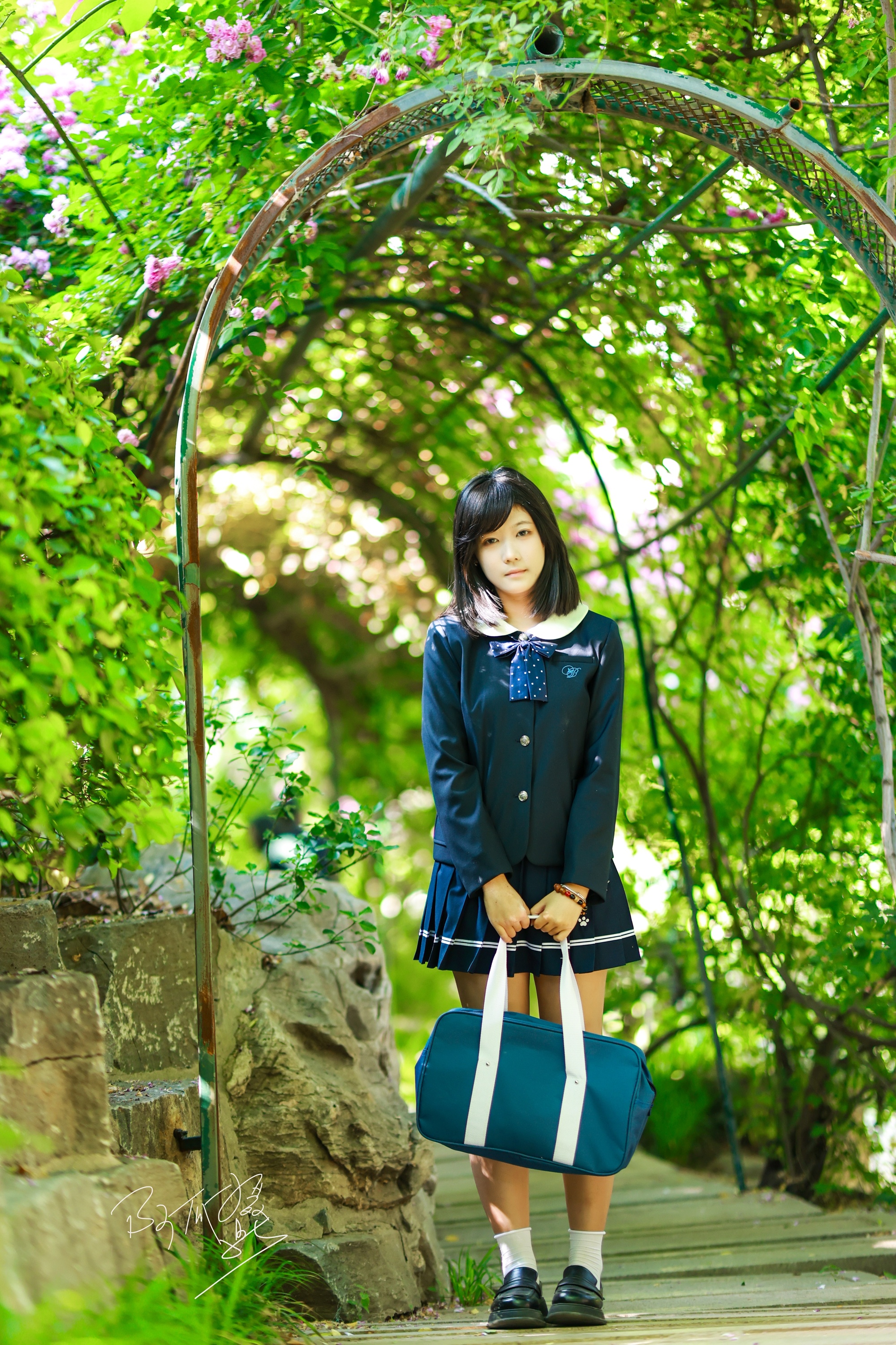 写真｜风拂蔷薇，我遇浪漫少女写真写真jk日常元气少女