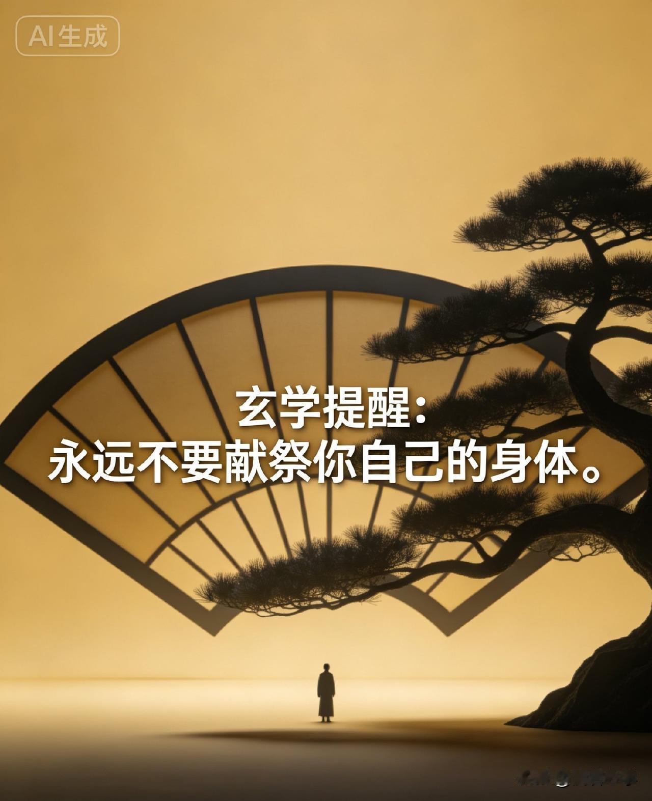 玄学提醒：永远不要献祭你自己的身体。

你以为你在拼命，其实你是在“献祭”。
