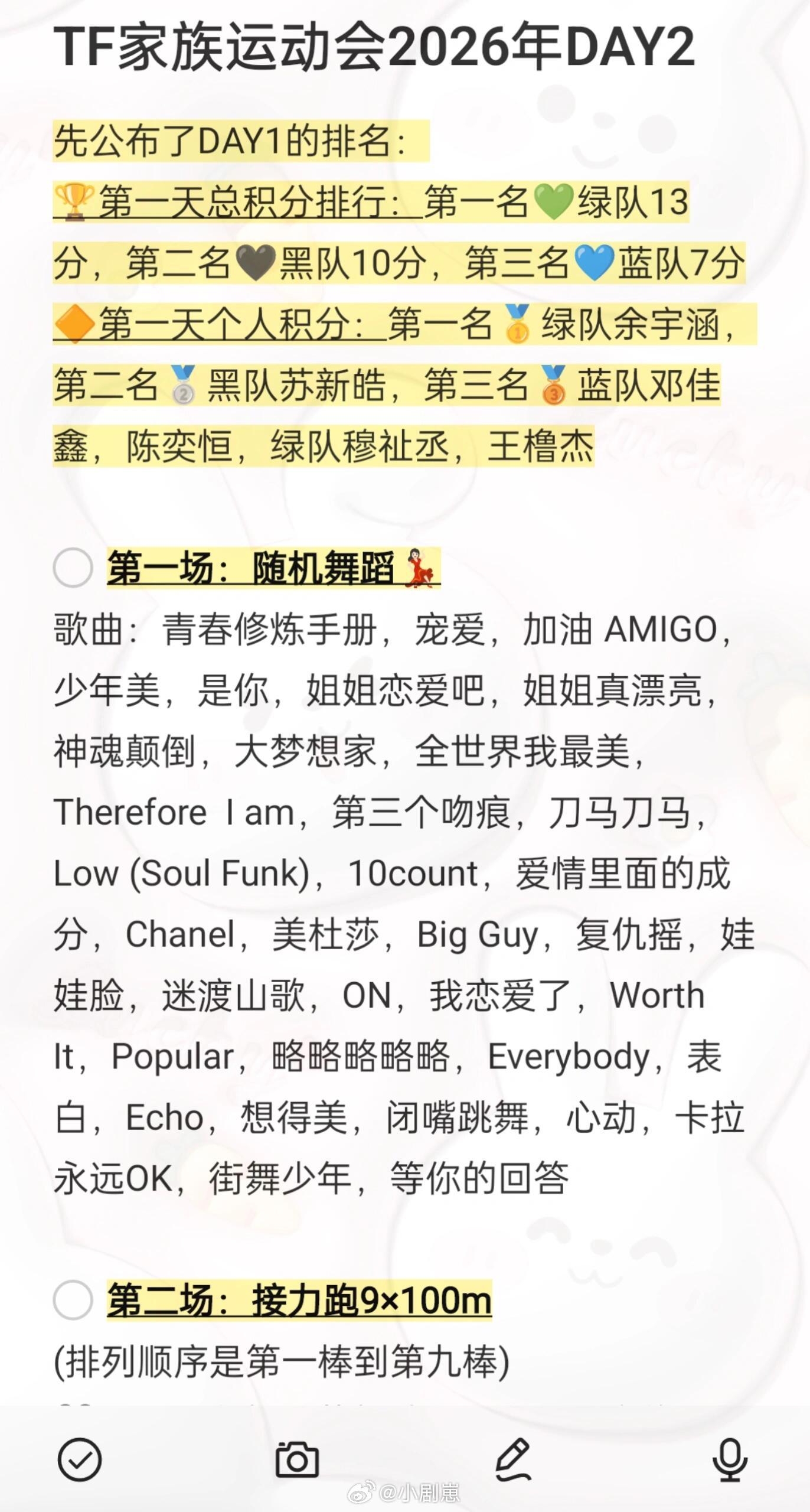 2026年TF家族运动会DAY2比赛 