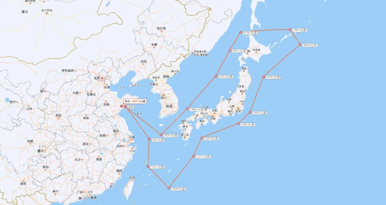 话说，绕日本航行一圈的总航程也就约9000公里，目前在西太活动的“辽宁舰”四舰编