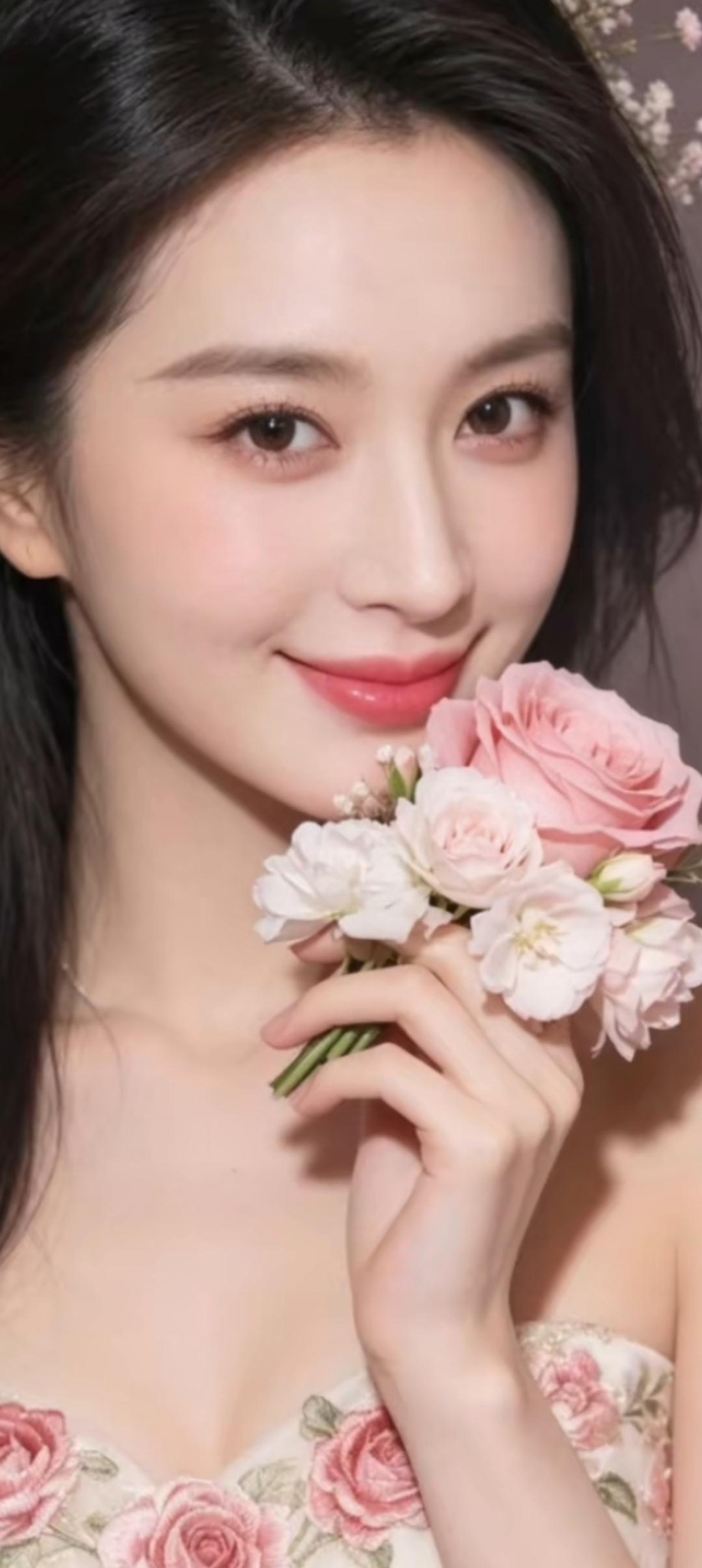温柔甜美的粉色花束，绽放你的微笑！🌸😊