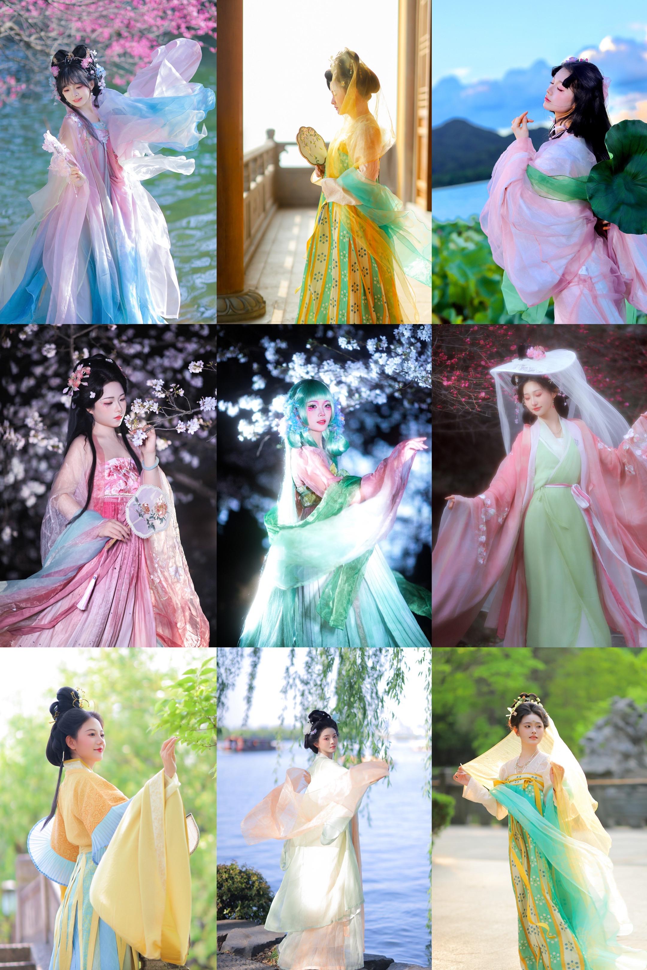 是谁在花港观鱼，而我在看你…女孩子真是各有各的漂亮啊！！