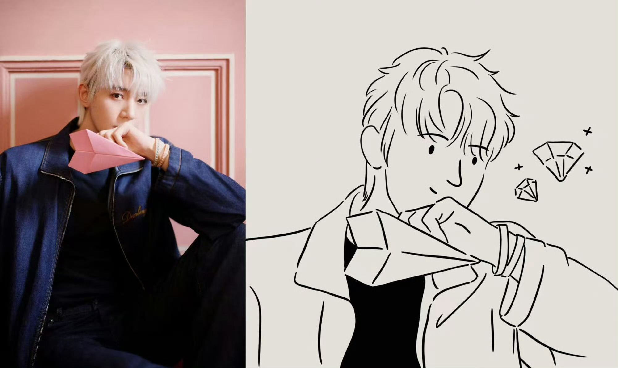 邓为确定出席微博之夜，简笔画上还画了钻石诶