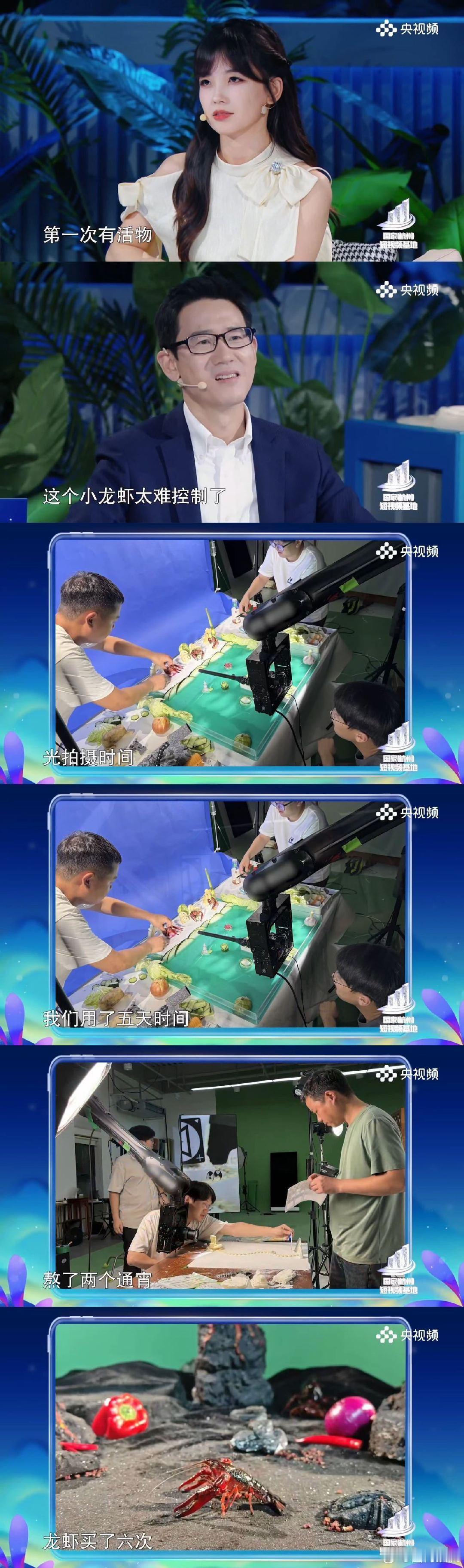 居然有镜头拍到了龙虾走直线《中国短视频大会》团队为拍龙虾走直线，买6次龙虾熬2通