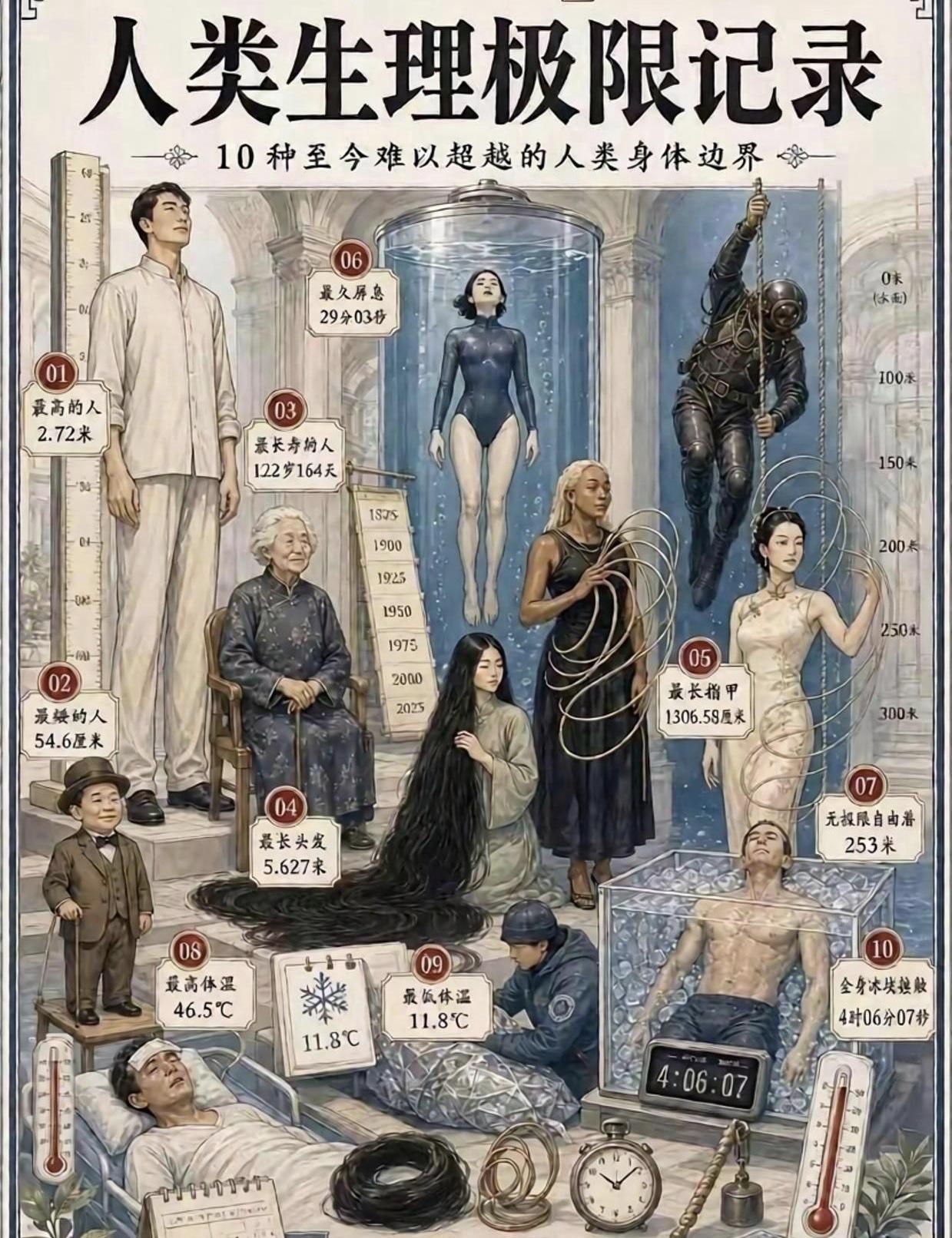你敢信吗？刷到人类生理极限合集时，我手里那杯豆浆差点没端稳。有人屏气、有人跑超长