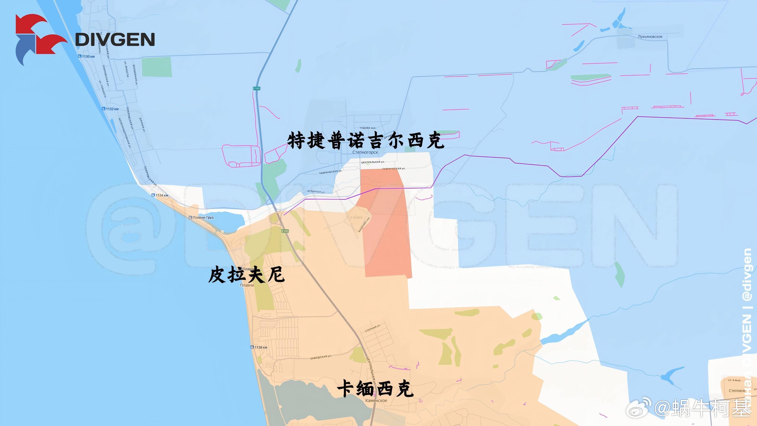 俄军进入特捷普诺吉尔西克来源：DIVGEN 🚩 Карта СВО俄乌局势新进