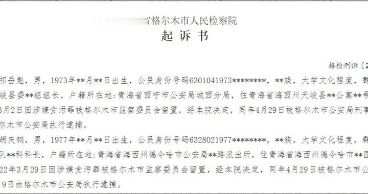 青海一社保局长伪造身份信息骗取养老金被公诉，曾任县委巡察组长