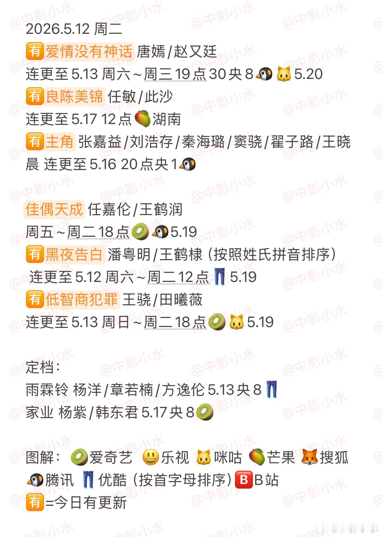 拯救剧荒   5月12日，今晚看点啥？？图1 追剧日历 图2 综艺日历  图3 