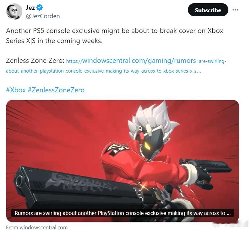#Xbox# 流言称绝区零即将登陆Xbox ​​​