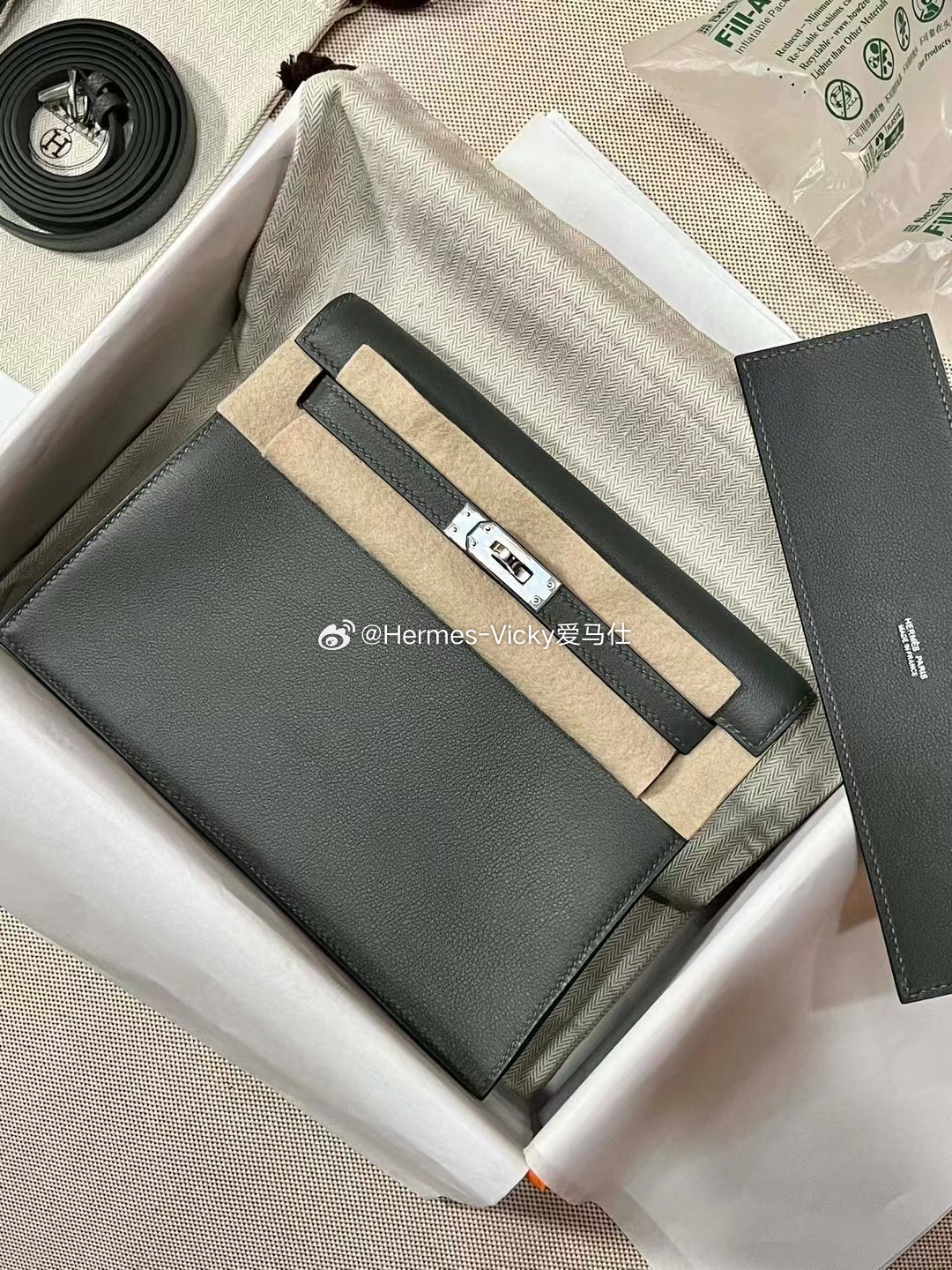 跳舞包Kelly Danse22 swift 88石墨灰 银扣爱马仕hermes