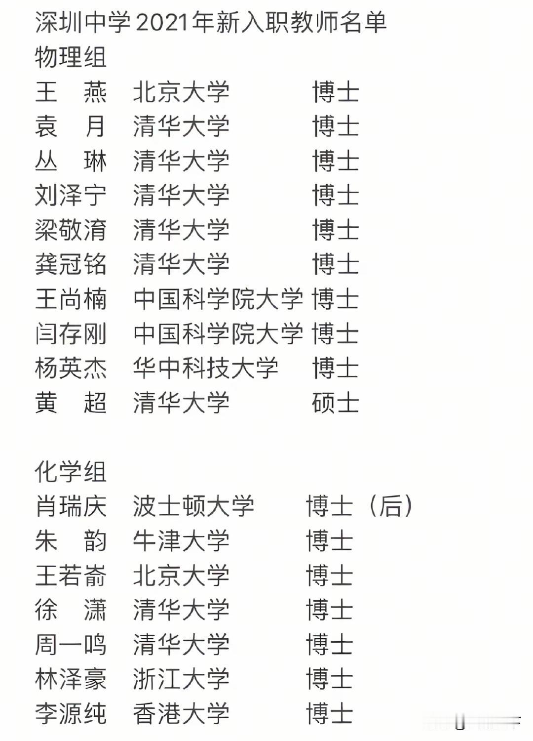 深圳中学学生：天才也只是见我们的门槛，这师资也太厉害了吧，研究生导师配置都没有这