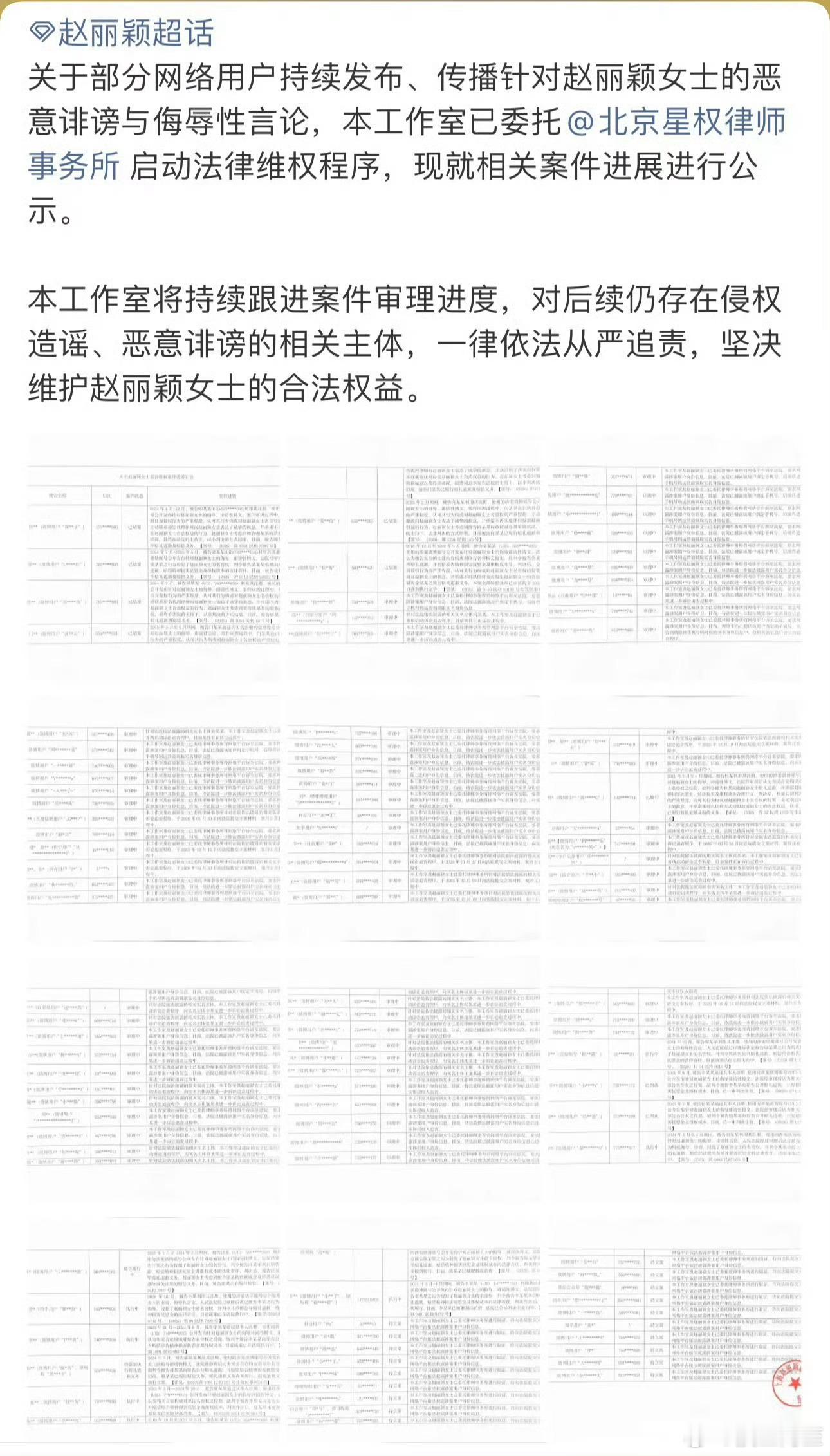 赵丽颖一口气告了好多人啊 