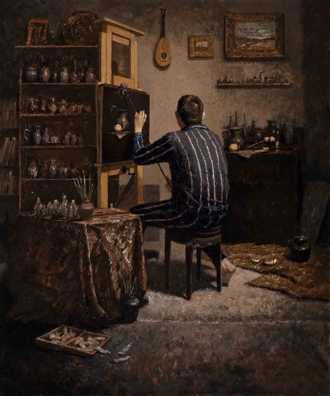 艺术家邓鉴的油画作品艺术达人遇见艺术