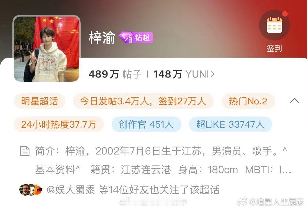 梓渝这个热度实在是牛，一部剧直接成当红流量了[good] ​​​