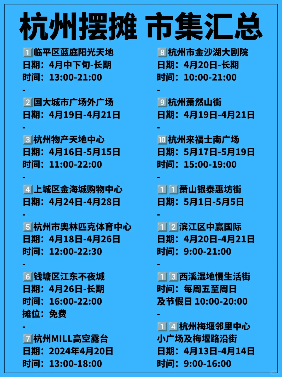 杭州14个集市！向找不到摆摊地方说拜拜