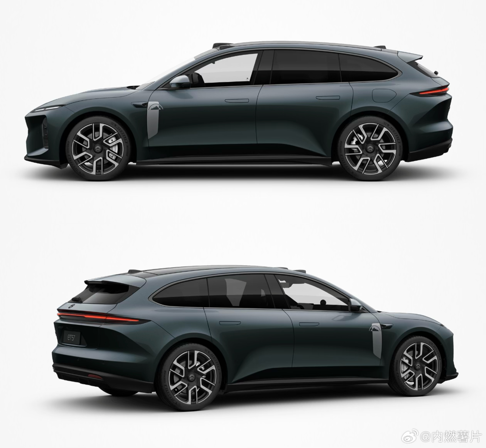 蔚来 ET5T 的新款轮毂，依然没做左右对称