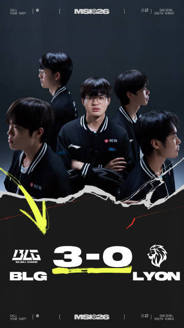 扬帆击浪，狂澜破军！恭喜 晋级2026季中冠军赛胜者组决赛！BLG战胜LYON2