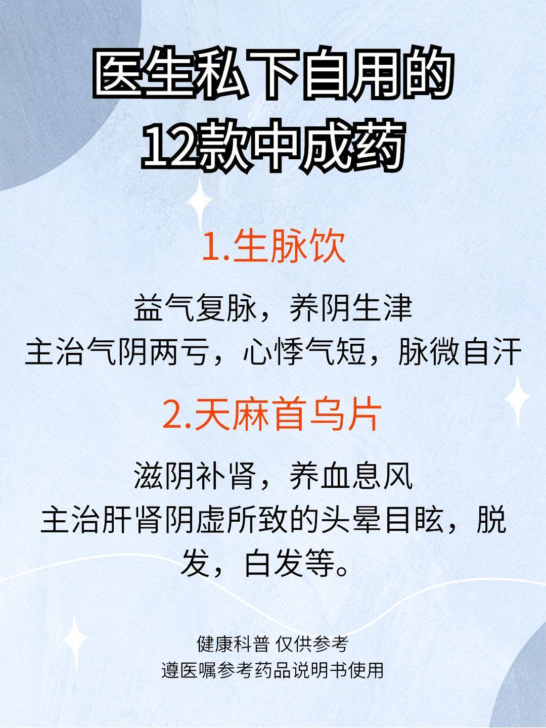 医生私下爱用的12款中成药，赶快收藏起来吧！ ​​​