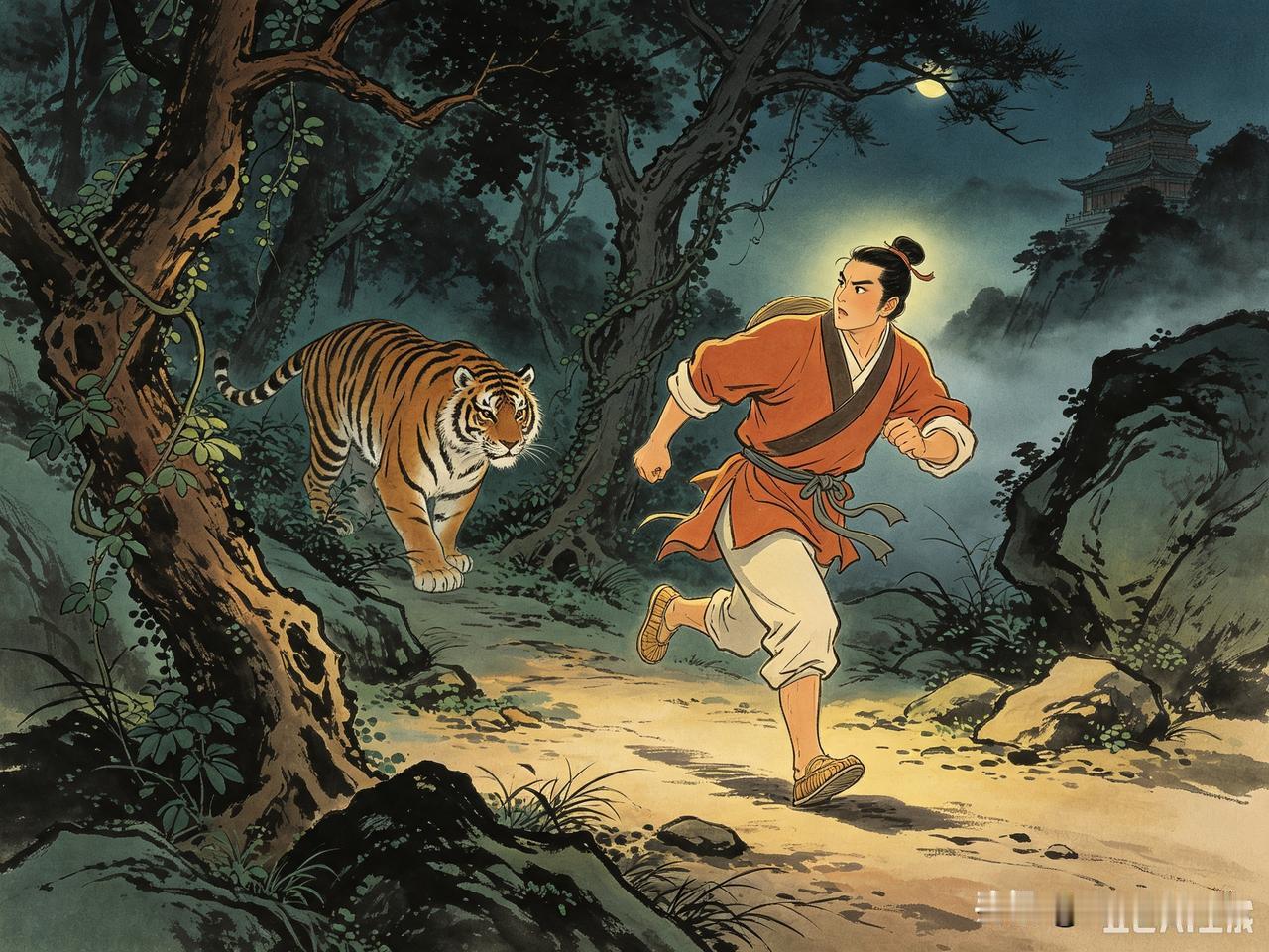 唐元和年间，樊生因家道中落，独自进山投奔亲戚。途经一处密林时，天色将晚，他正加快