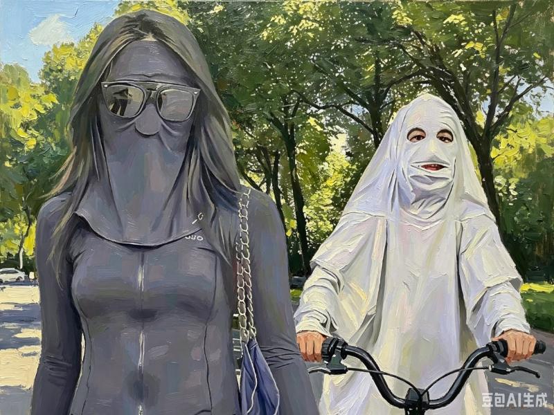 太恐怖了！，
真的怀疑是不是大白天遇上了“黑白无常”！

偶尔上街走走，没有看到