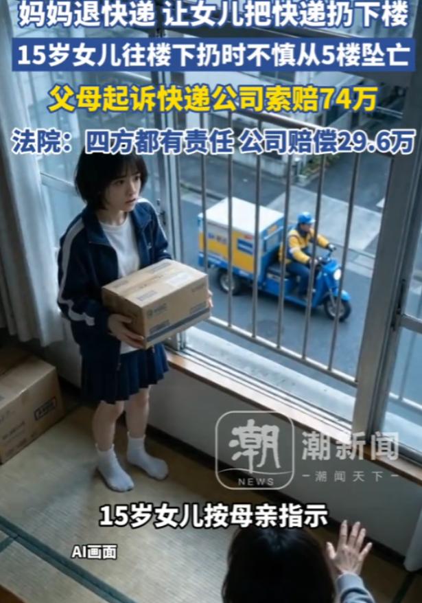 离了大谱！”宁夏，女子申请了退货上门取件，快递员到楼下后，女子就让15岁的女儿把