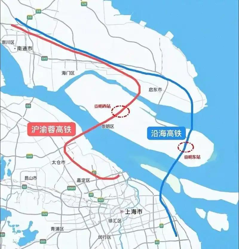 崇太长江隧道连接上海市崇明区和江苏省太仓市，全长14.25公里，设计时速350公