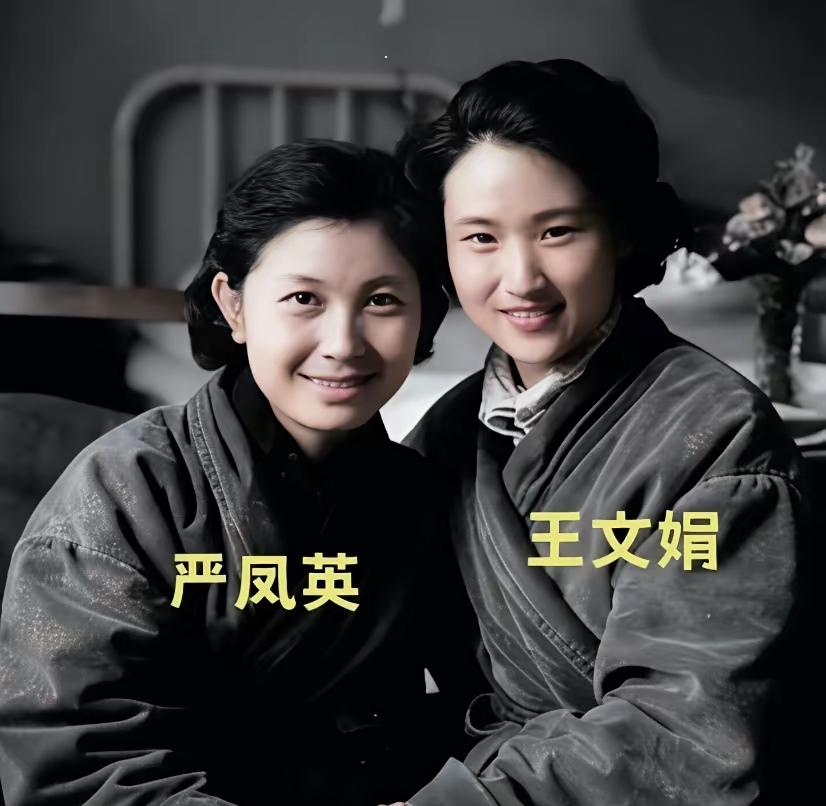 青年王文娟与严凤英珍贵同框，今昔对比令人感慨。
严凤英唱响黄梅戏，唱腔灵动悠远；
