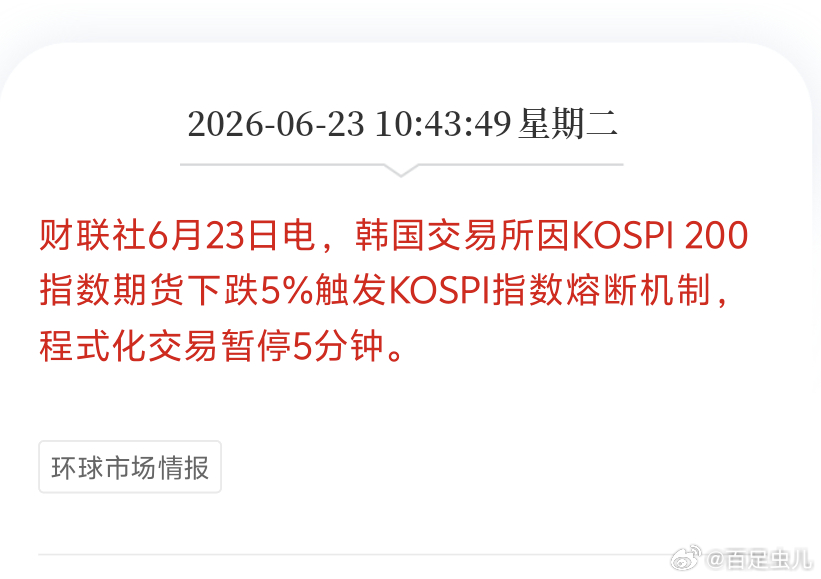韩国股市这是跌熔断了三星 海力士跌幅也不小，韩股这权重结构太畸形了，三星+海力士
