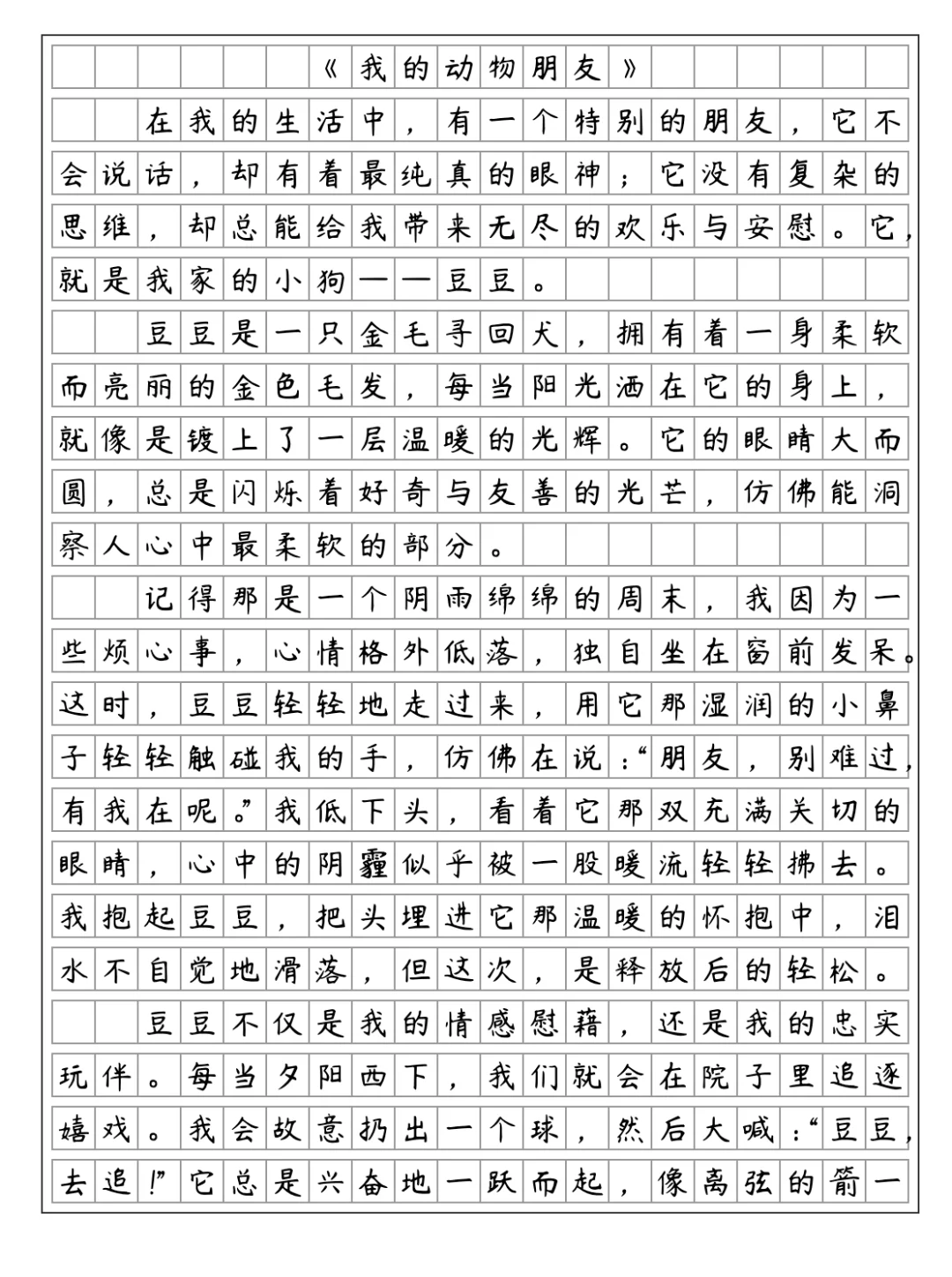 《我的动物朋友》豆豆