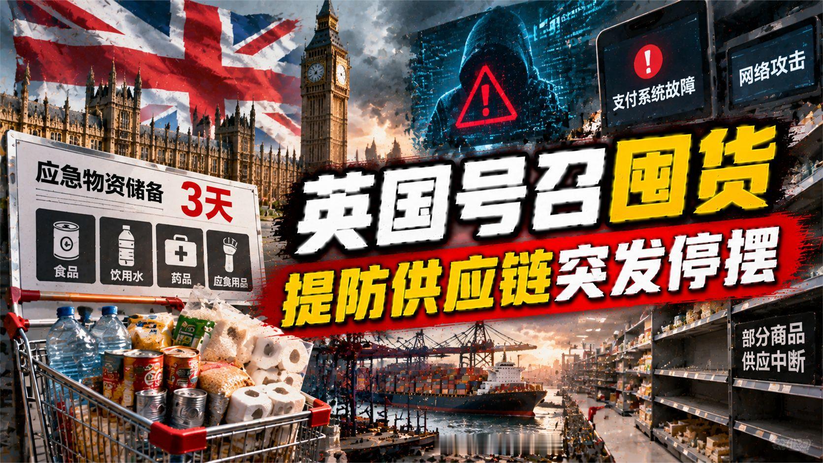 英国喊老百姓囤粮,防的不是俄军？离不开电和网的系统脆得可怕
