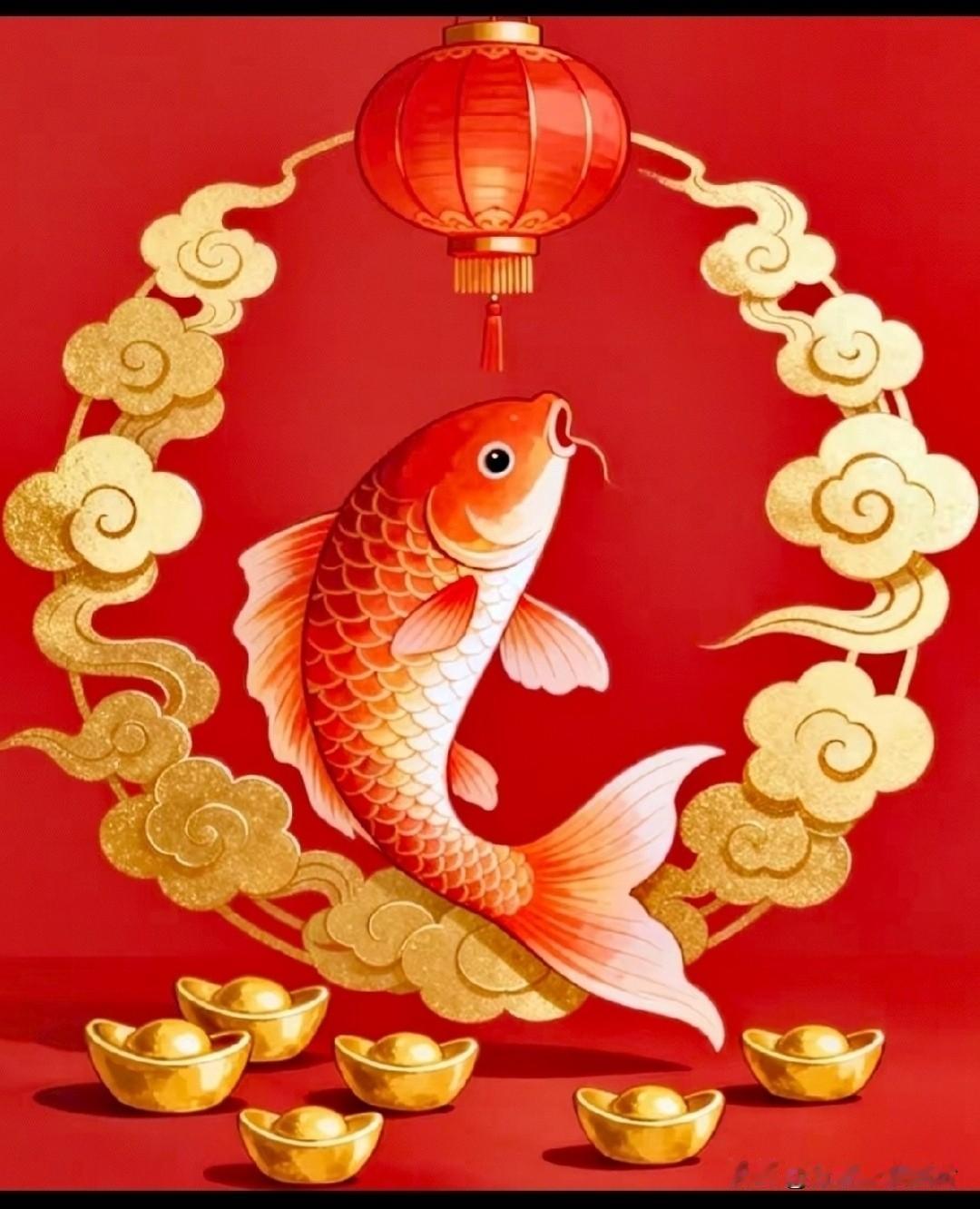红鲤临门，元宝满仓。