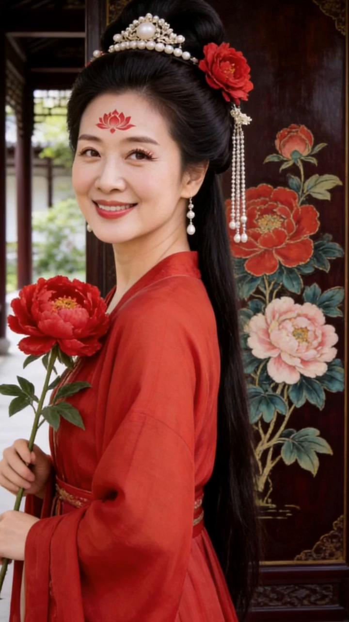 唯有牡丹真国色，花开时节动京城。
庭前芍药妖如隔，池上浮渠净少情。
唯有牡丹真国