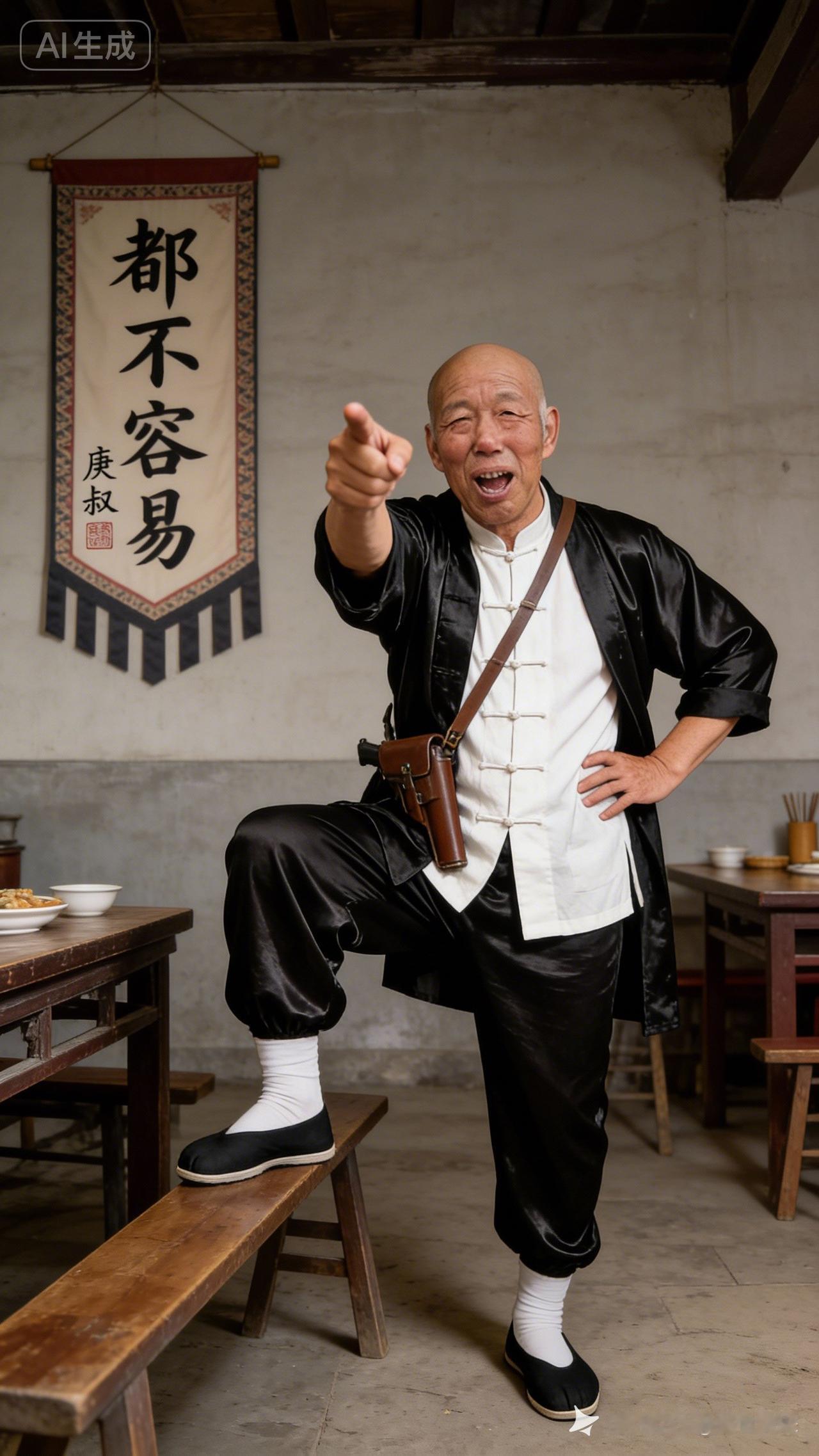 古风武侠风，老者霸气指天，气场十足！