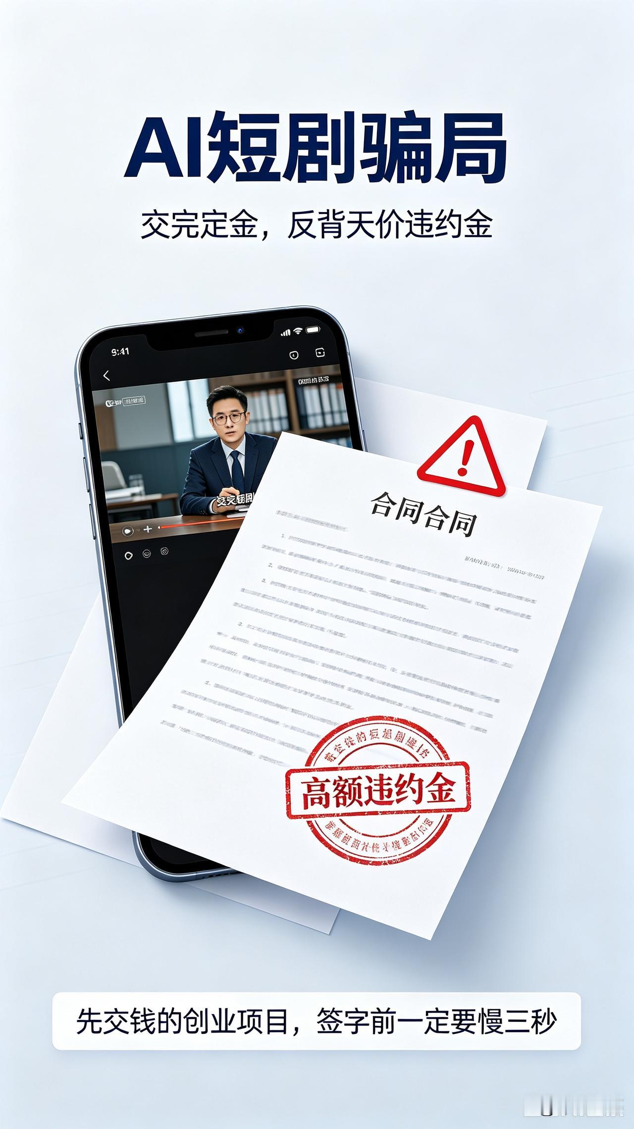 AI短剧骗局：交完定金，反背天价违约金！无数创业者被坑惨
 
最近火爆全网的AI