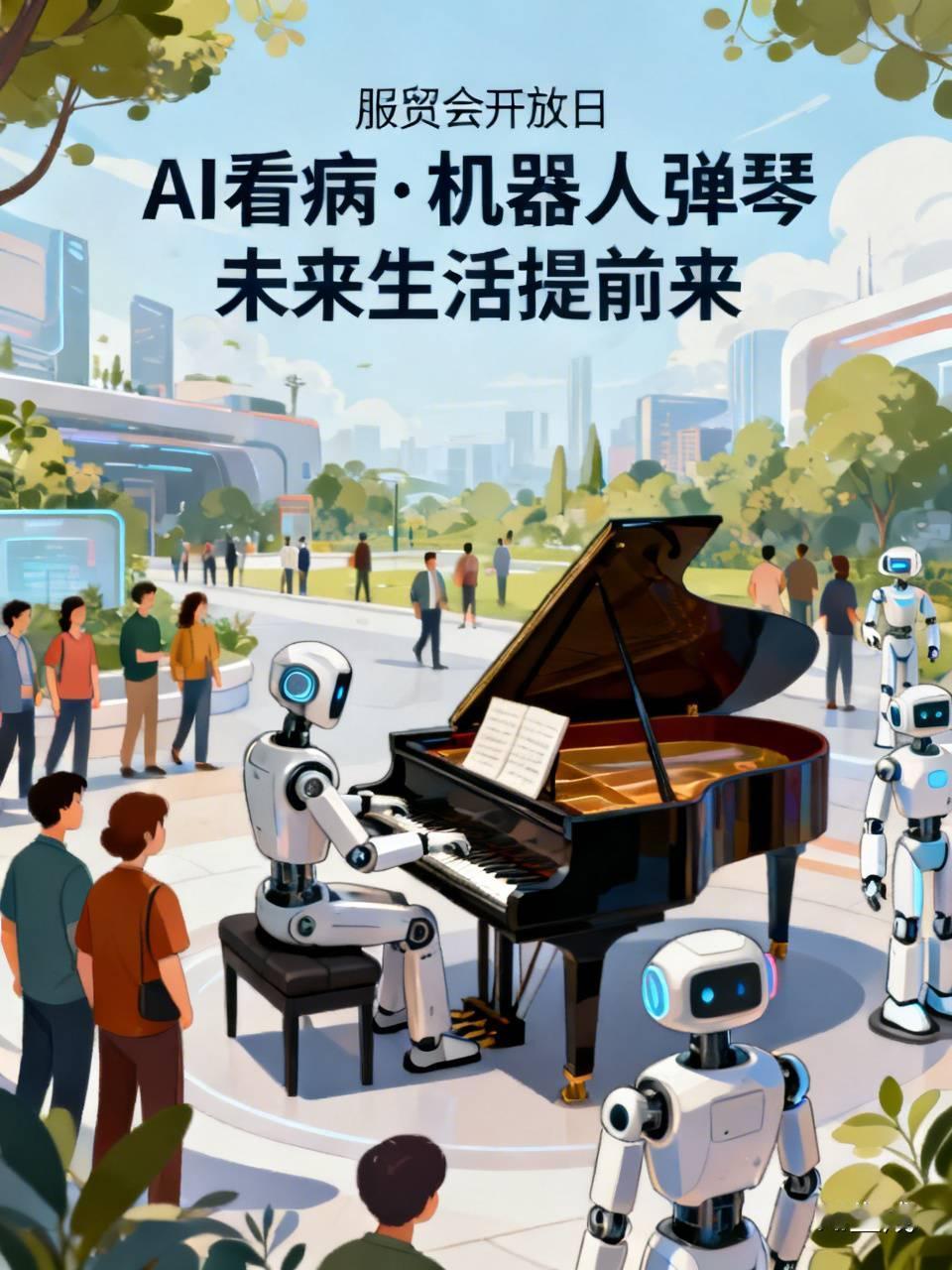 服贸会开放日挤爆了！AI看病、机器人弹琴，未来生活提前来了

周末的服贸会公众开