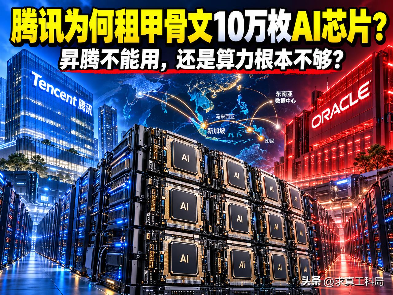 为什么腾讯放着华为昇腾芯片不用，却花70亿美元向甲骨文东南亚数据中心租用10万枚