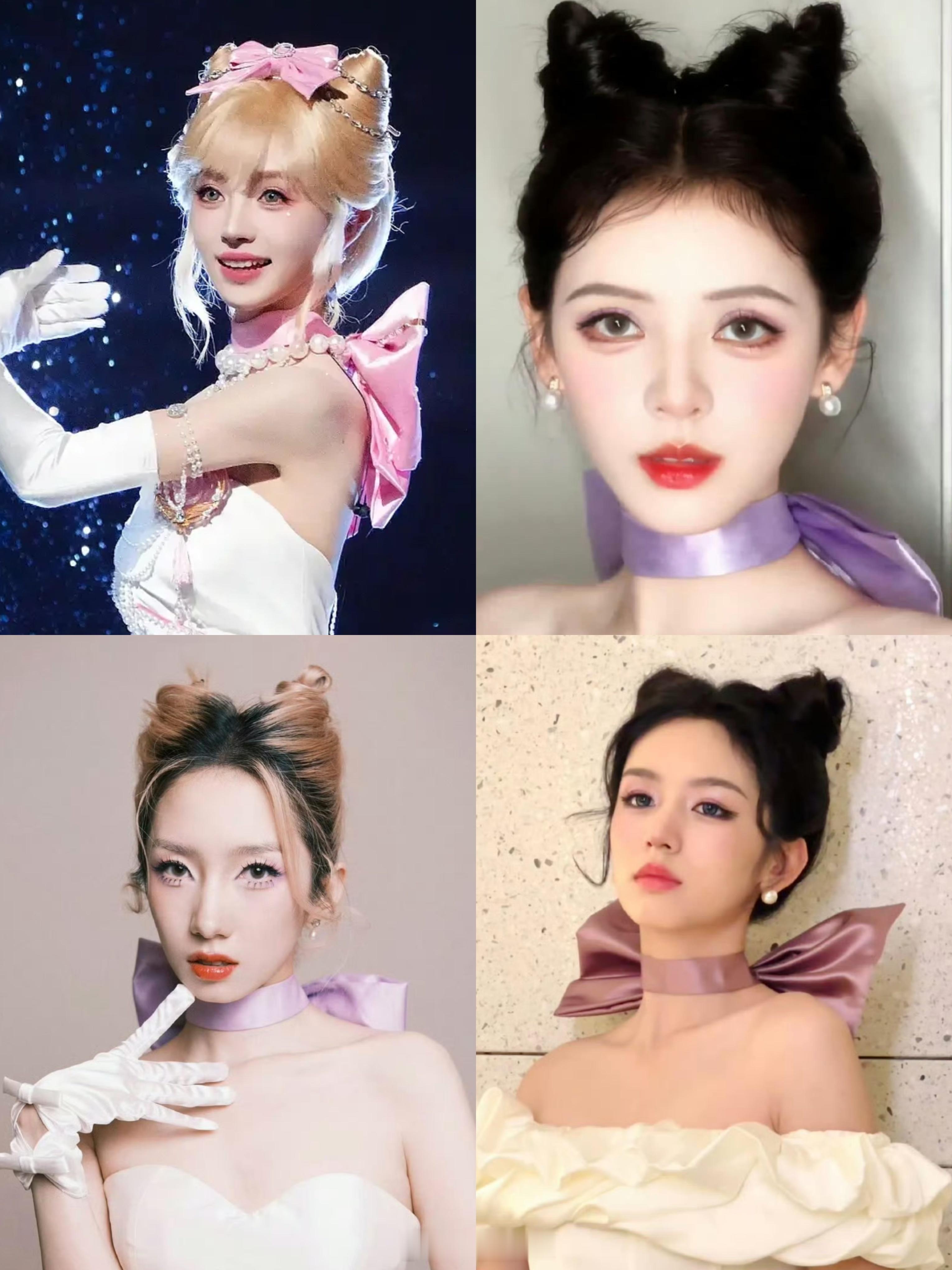 田曦薇 孟美岐 张予曦 周也相似玛丽猫造型🈶，来看看谁的适配度最高呢[期待][