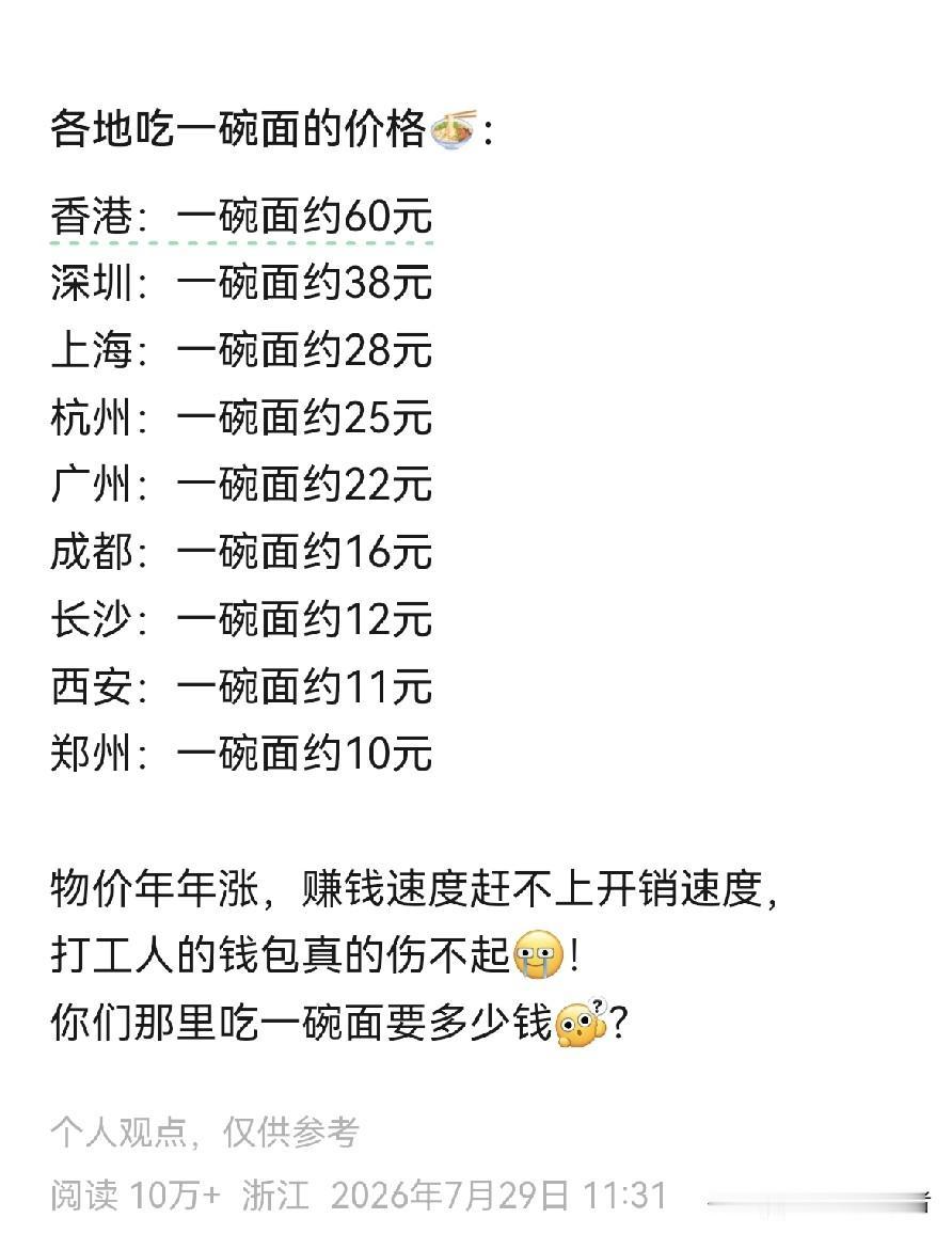 论面，
我觉得成都的面好吃，
论价格成都的也还可以，
但没有重庆的便宜，
二两牛