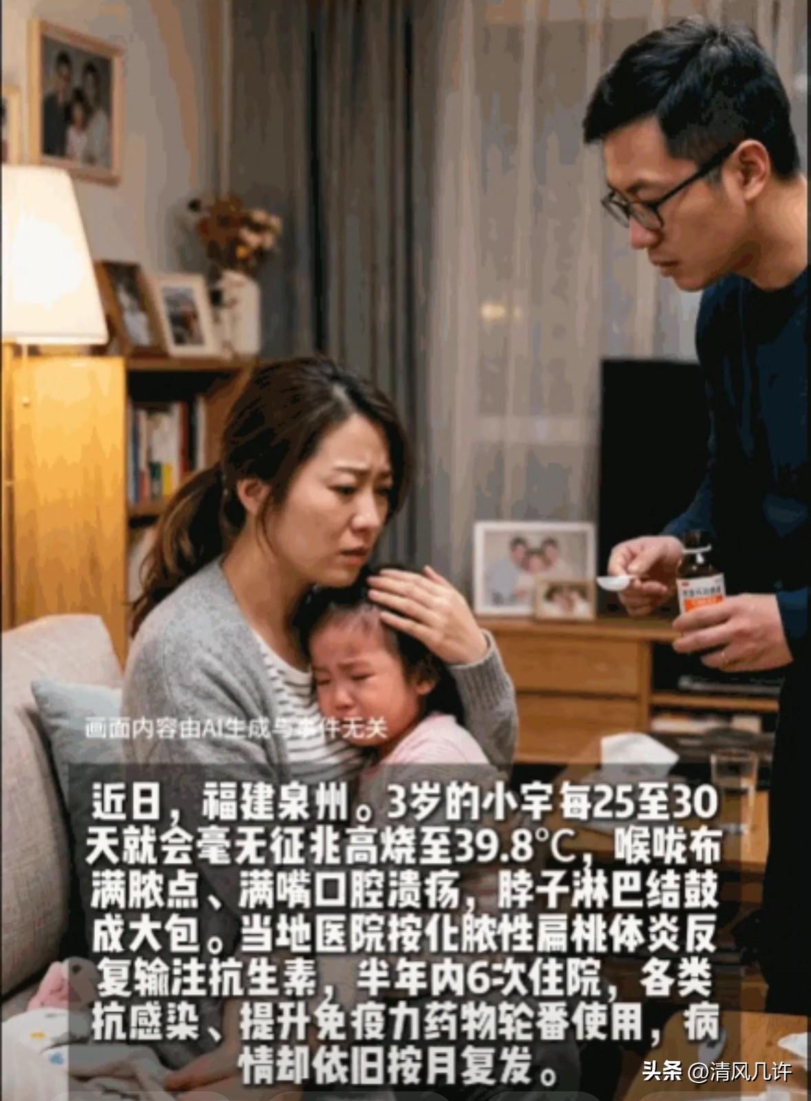 万万没想到！福建泉州，一3岁男童，每隔25-30天便准时高烧、喉咙化脓，被误诊为