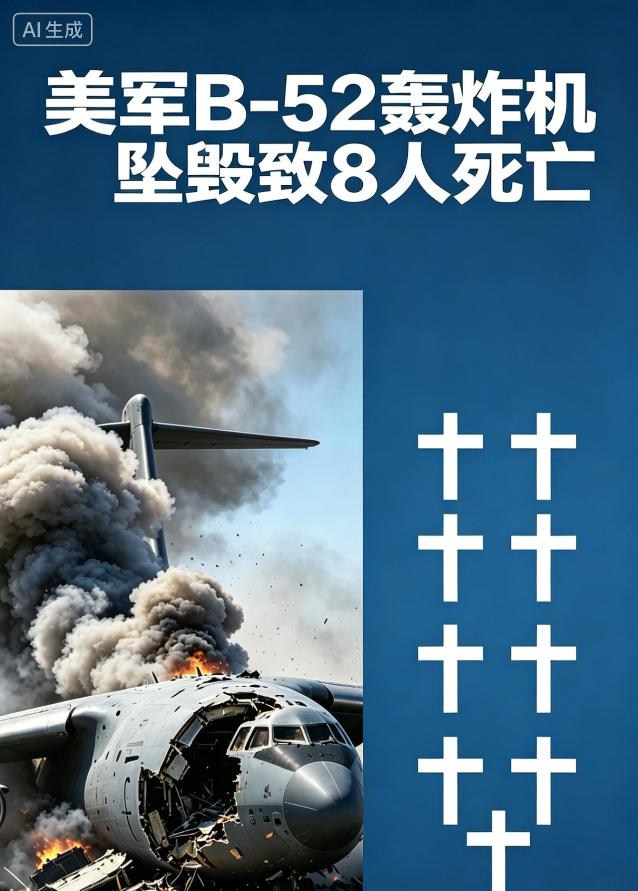 美国人刚嘲笑完俄罗斯的图22，自己家的B52老爷轰炸机就坠毁了，8名机组人员全部