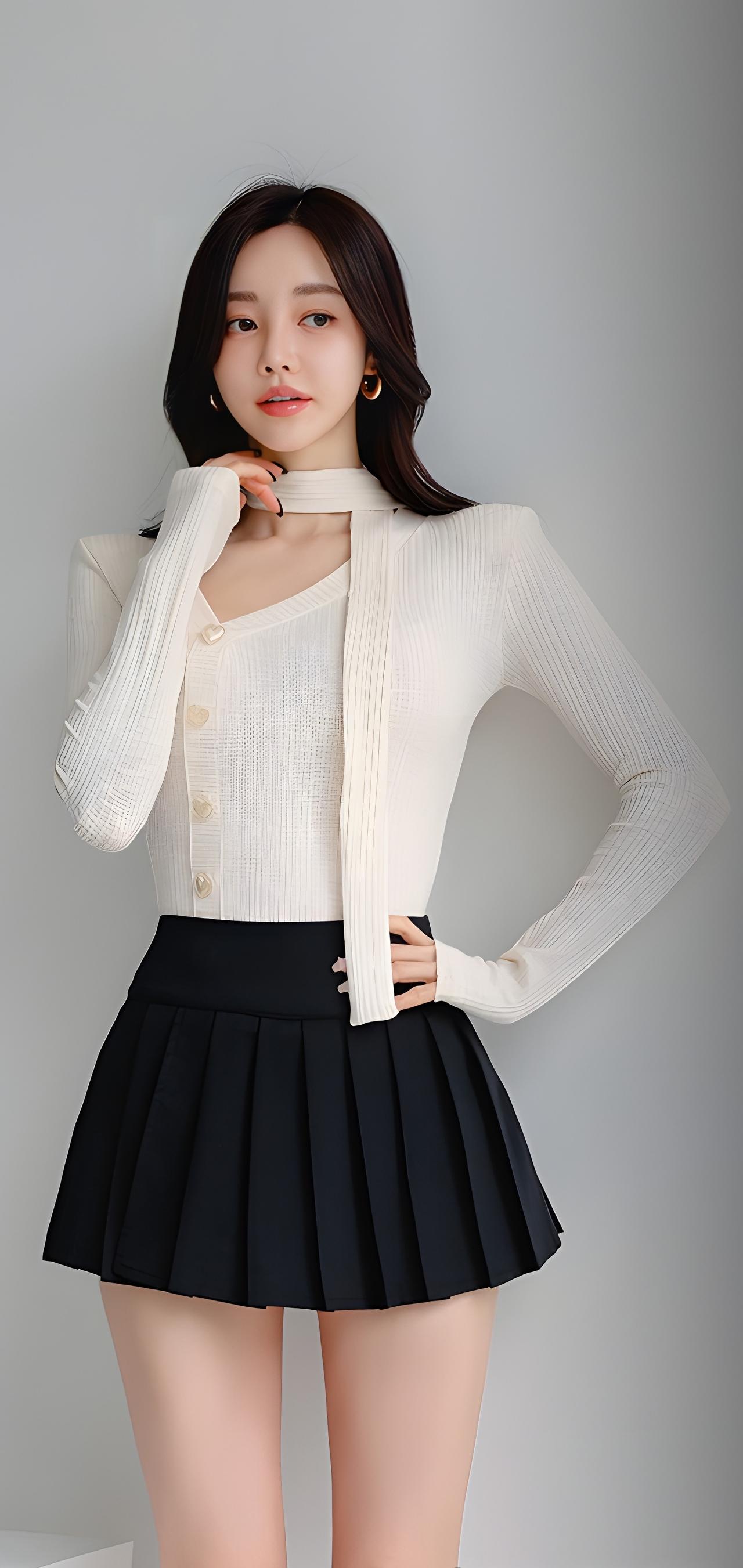 优雅白衬衫+黑色百褶裙，简约而不失时尚！