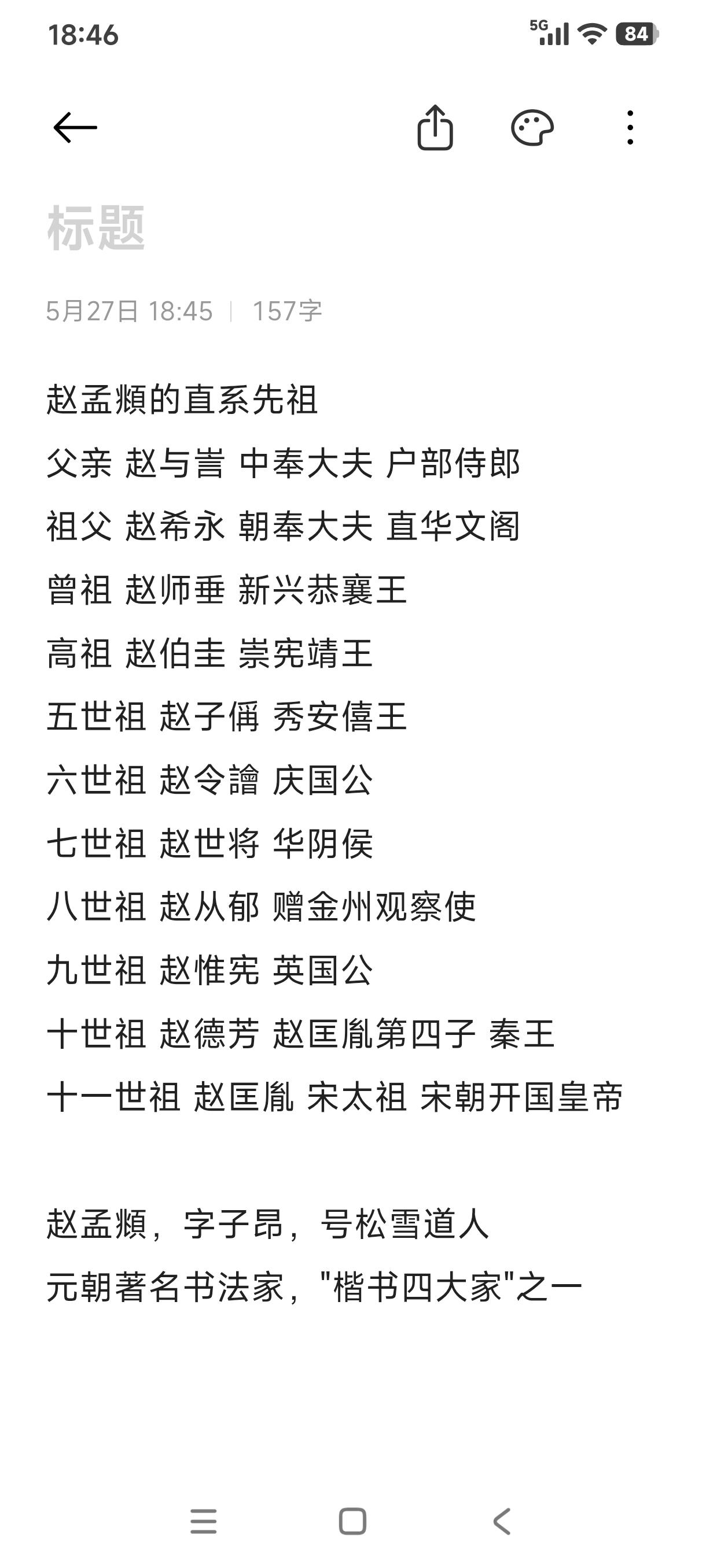 赵孟頫，元朝著名书法家，宋太祖赵匡胤的第十一世孙